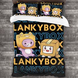 2022 Kawaii Lankybox Bedding Set Single Twin Full Queen King Size Bed Set Aldult Kid Bedroom Duvetcover Sets 3D bed cover set