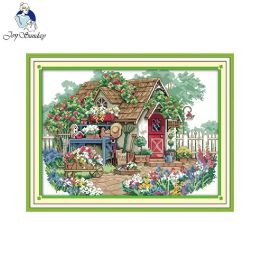 Joy sunday scenic style Summer beach counted cross stitch christmas stocking kits hand embroidery for home ornament