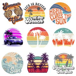 Summer Iron-On Transfer For Clothing Patches DIY Washable T-Shirts Thermo Sticker Applique T244