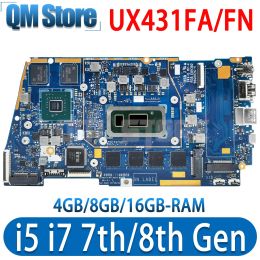 Motherboard UX431FA/FN Mainboard UX431FL UX431FLC UX431FAC UX431FN UX431F X431FA Laptop Motherboard I3 I5 I7 8th/10th 4G/8G16GRAM V2G/UMA