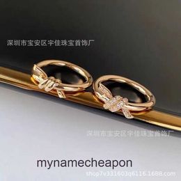 Top grade Designer rings for womens Tifancy knot winding ring diamond ring s925 plated 18K rose gold ring twist ring Original 1:1 With Real Logo