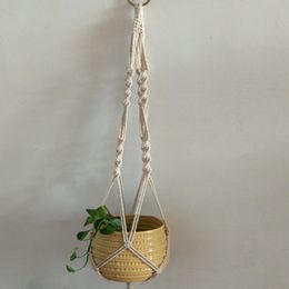 New Pot Holder Macrame Plant Hanger Hanging Planter Basket Jute Rope Braided Craft