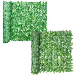 Decorative Flowers Artificial Ivy Hedge Green Leaf Fence Panel Garden Privacy Realistic Heatproof