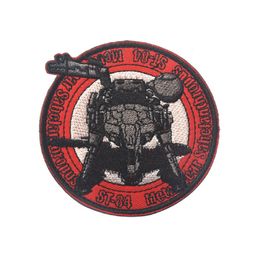 Military Army Armband with Hook and Loop Embroidery Badge, Robot Patches, Skull Face, ST-84, st-84