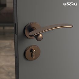 Gold Nordic Silent Door Lock Bedroom Door Handle for Interior Doors Security Door Handle Lock Cylinder Security Mute Door Lock