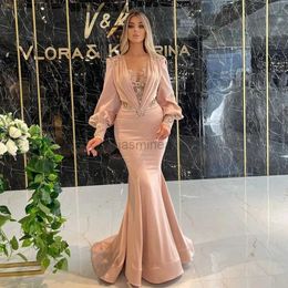 Urban Sexy Dresses Gorgeous Womens Mermaid Long Sleeve Evening Dresses Sexy V-neck Lace Applique Princess Formal Beach Cocktail Prom Gowns Vestido 24410