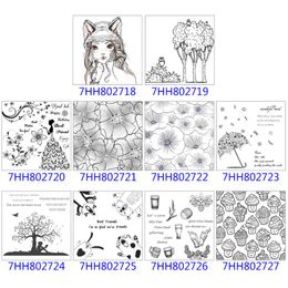 Flowers Butterfly DIY Silicone Clear Stamp Seal Scrapbook Embossing Album Decor