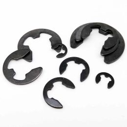 10/50/100 M1.2-M24 GB896 DIN6799 Black Manganese Steel Shaft Bearing Retaining Ring Split Washer Snap Collar E Type Clip Circlip