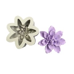 3D Flower Shape Silicone Mold Kitchen DIY Cake Baking Tool Chocolate Mold Plaster Decorative Clay Soap Candle Silicone Mould