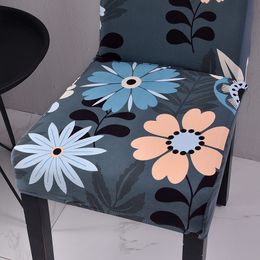 Spandex Elastic Print Chair Cover Modern Dining Chair Slipcover Wedding Restaurant Hotel Antidirty Removable Stretch Chair Cover