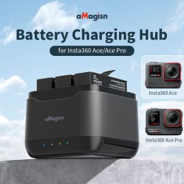 Accessories aMagisn Battery Charging Hub Charger Cradle Sports Camera Accessories for Insta360 Ace/Ace Pro Battery