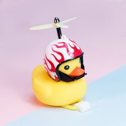 JumpingFish New Bicycle Duck Bell with Light Broken Wind Small Yellow Colour Duck MTB Road Bike Motor Helmet Riding Cycling