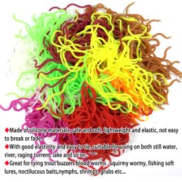 60strands Soft Worm Body Squirmy Wormy Fly Tying Material San Juan Worm Earthworm Maggots Mimic Baits for Trout Fishing Lures
