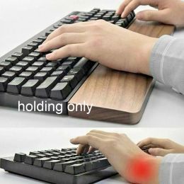 Keyboards Wooden Wrist Rest Wood Walnut Mechanical Keyboard Tray Wood Hand Rest Mini Mechanical Gaming Keyboard Tray