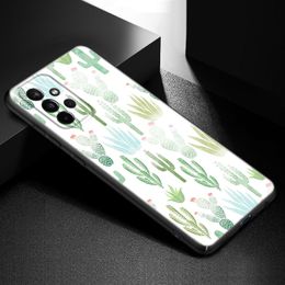 Cactus Vintage Flower Phone Case For Samsung Galaxy A21 A30 A50 A52 S A13 A22 A32 4G A33 A53 A73 5G A12 A23 A31 A51 A70 A71 A72