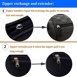 10/2pcs Detachable Zipper Puller Universal Replacement Metal Zipper Head Repair Kits Luggage Purses Handbags Clothes Zipper