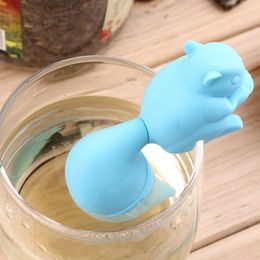 Tea Infuser Silicone Cute Squirrel Shape Tea Coffee Loose Leaf Strainer Bag Mug Philtre Teapot Teabags Drinkware