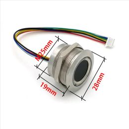 Scanners R503 Circular Round RGB Ring Indicator LED Control DC3.3V MX1.06Pin Capacitive Fingerprint Module Sensor Scanner, 19Mm