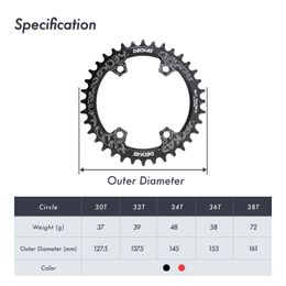 Deckas Round Chainring 96bcd Asymmetric for M6000 M8000 M7000 M9000 M5100 MTB Mountain Bike ChainWheel 96 BCD 32 34 36 38 40 42