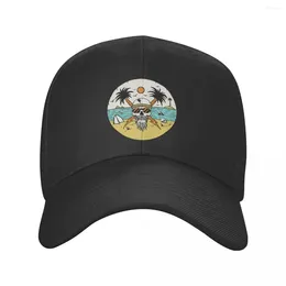 Ball Caps Punk Unisex Surfing Skull Baseball Cap Adult Summer Beach Surfer Adjustable Dad Hat For Men Women Hip Hop Snapback