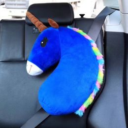 Kawaii Unicorn Plush Toy Car Shoulder Pillow Soft Plush Pillow Animal Horse Toy ChildrenGirl Birthday Gift Almohada De Unicornio