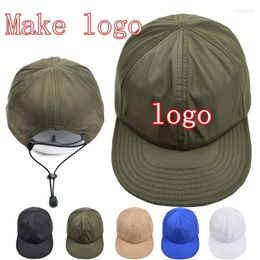 Ball Caps Add Any Logo Adjustable Unisex Flat Brim Solid Color Dad Hat Embroidered Letters Sun Protection Outdoor Baseball Cap Snapback