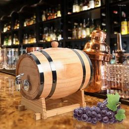 Storage Bottles Wood Barrel Drink Dispenser Oak Beer Brewing Equipment With Faucet Vintage Bucket Wine Making