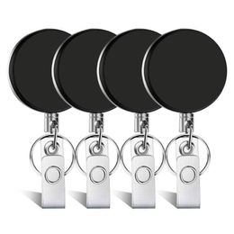 Keychains 4 Pieces Retractable Badge Holder ID Heavy Duty Reel With Keychain Ring Clip For Key Card274r