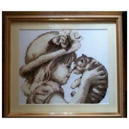 Kinds of Cats DMC DIY Cross Stitch Set Needlework Embroidery Cross-Stitch Kit Handwork Fabric 14CT & 11CT Chineses Patterns Kits