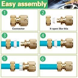 Brass Hose Nozzle High Pressure for Car or Garden Adjustable Water Sprayer from Spray to Jet Heavy-Duty Hose Nozzle