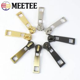 10pcs Meetee 5# Zipper Sliders for Metal Zippers Tapes DIY Clothes Suitcase Bag Zips Head Pulls Lock DIY Sewing Garment Hardware