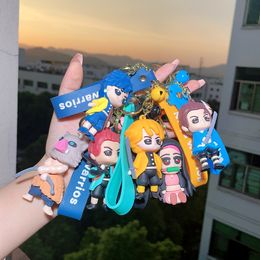 Fashion Cartoon Movie Character KeyChain Rubber and Key Ring för ryggsäcksmycken Nyckelring 083731