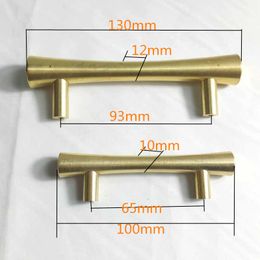 COTOM 2Pcs simple solid brass door handles for closets cabinet cupboard knobs and pulls gold furniture hardware