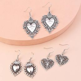 Hoop Earrings Aihua Metal Silver Colour Punk Vampire Love Heart Set For Women Vintage Party Jewellery Sets