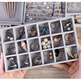 Hot Sales Velvet Jewellery Display Tray Ring Earring Drawer Storage Case Stackable Exquisite Holder Portable Jewellery Organiser Box