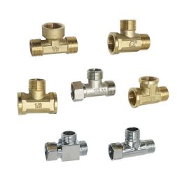 Brass 1/2" Male Female Thread Tee Connector T Type Plumbing 3 Way Water Splitter Pipe Fitting Coupler Adapter 1Pcs