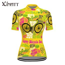 Women's Short Sleeve Cycling Jersey Summer Polyester Dark Pink Yellow Light Green Road Bike Enduro Motocross T-shirt