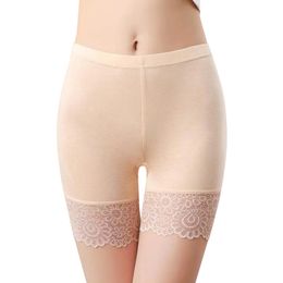 Women Safety Shorts Pants Thin Lace Splice Leggings Female Solid Pants Tight Shorts Pant Under Skirt Shorts Female Underwear