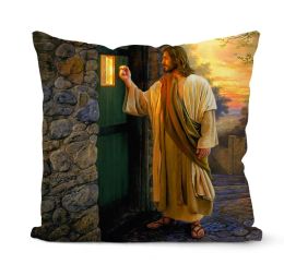 Nativity Cushions Case Retro Oil Painting Christmas Pillowcase Hot Jesus Christ Print Throw Pillows Case Sofa Chair Room Decor