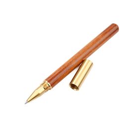 Vintage Wood Body Ballpoint Pen Ball Pens Brass Ball Roller Pen Metal Cap Stationery School Supplies