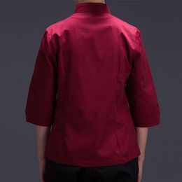 chef uniform for women summer restaurant cook workwear red chef jaket black shirt hotel uniform waiter workwear chef clothes