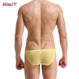 New Mens Sexy Ice Silk Underwear Briefs Men Ultra Thin Transparent Comfortable Panties Low Rise Male Mini Underpant Bikini