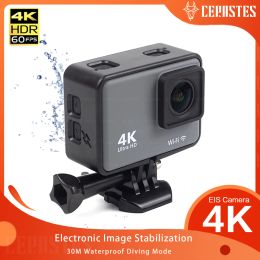 Camera CERASTES Action Camera 4K60FPS WiFi Antishake Action Camera With Remote Control Screen Waterproof Sport Camera drive recorder