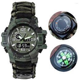 Wristwatches Men Military Sports LED Digital Watches Compass Outdoor Multi-function Waterproof Men's Quartz Watch Relogio Masculino 2201D