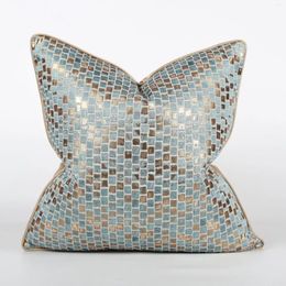 Pillow Light Luxury Jacquard Cover High Grade Embroidery Mosaic Geometric Decorative Pillows Home Sofa Bed Backrest Pillowcase