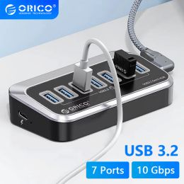 Hubs Orico Usb A 3.2 Hub Type C Splitter 10gbps Switch Docking Station Multi Usb3 Ports Plug 3.0 Socket for Surface Book Laptop Pc