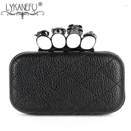 Evening Bags LYKANEFU Knucklebox Hand Bag Box Clutch Purse With Women Day Clutches Ladies Chain Small/Big