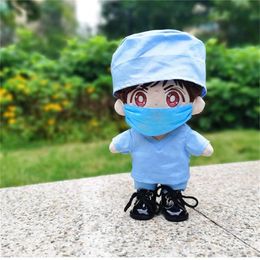 20cm Doll COS doctor clothes Suit Blue / white Doctor Costume Cosplay Fit For 20cm Plush Doll Toy Doll Accessories