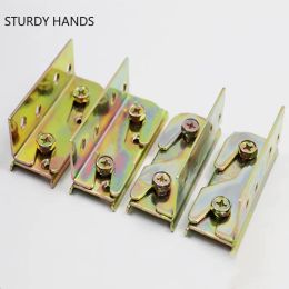 4 Pair Bed Beam Support Metal Bed Bracket Hinge Fastener Wood Board Connector for Bed Fixed Corner Hardware Furniture Fittings