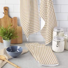 Lattice Simple Plaid Kitchen Towel Set Cleaning Cloth Kitchen Accessories Dish Washing Cloth Household Decoracion